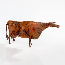 Kuhskulptur aus Bronzehandwerk vom Knstler - Kuh