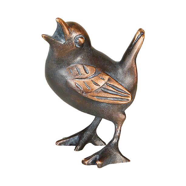 Kleine Vogelfigur - Singvogel aus Bronze - Vogel Pipin