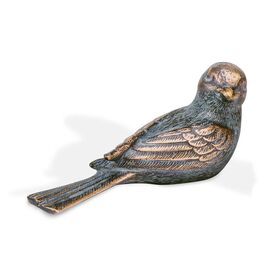 Vogelskulptur aus Bronze als Gartendeko - Vogel Pan rechts