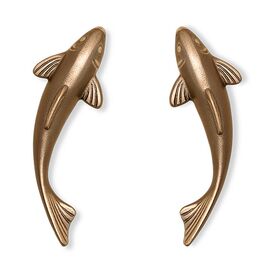 Gartendeko Set aus 2 Fischfiguren - Bronze/Alu - Fische Han