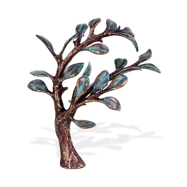 Bronzeskulptur Baum im Wind mit Blttern - Baum Hain