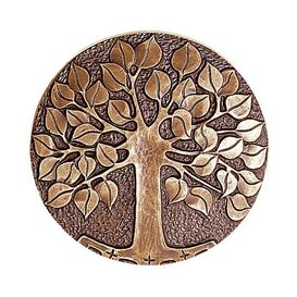 Rundes Wandrelief mit Baum aus Bronze/Alu - Relief Baum