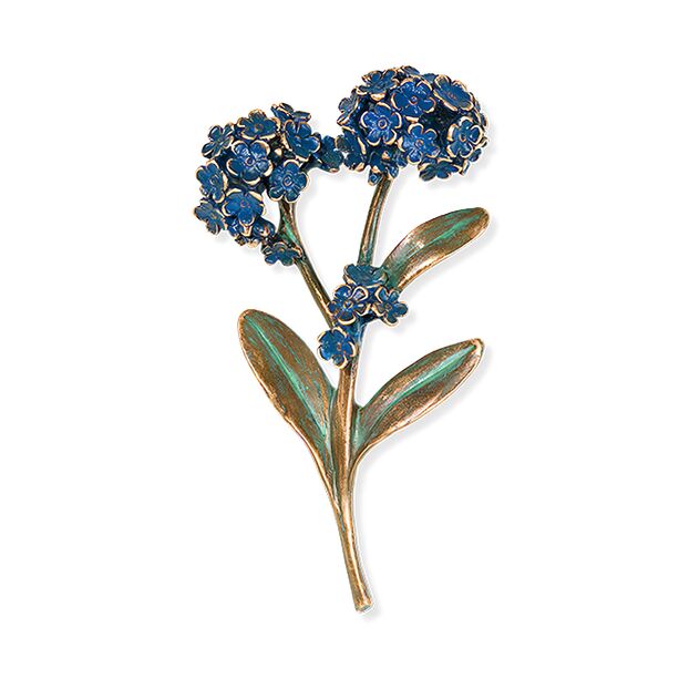 Bronzeblume blau aus Bronze fr Wnde - Vergissmeinnicht