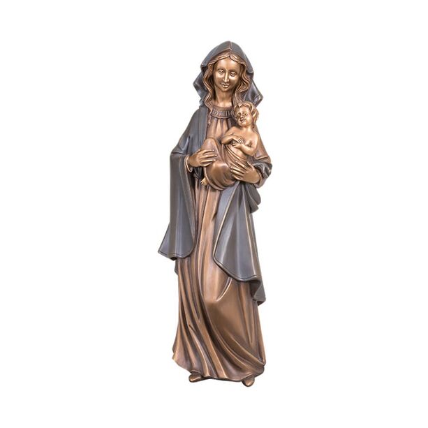 Outdoor Bronzestatue Maria mit Kind - Madonna Beda
