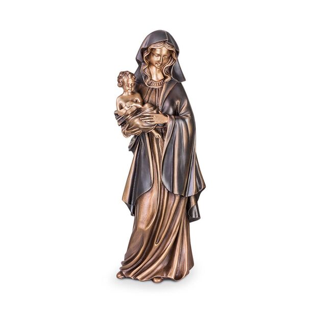 Figur Maria mit Kind aus Bronze/Aluminium - Madonna Credere