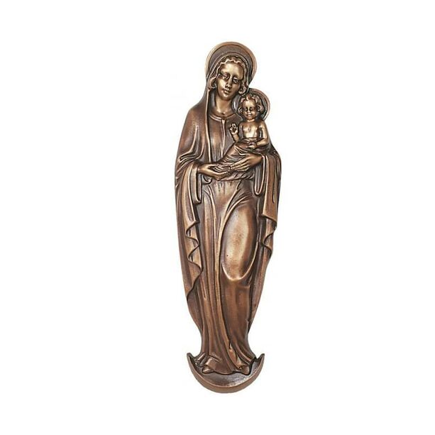 Besondere Metall Wandskulptur - Maria mit Kind - Madonna Santo