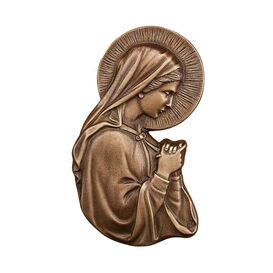 Bronzerelief fr die Wand - Madonna betend - Marienrelief...