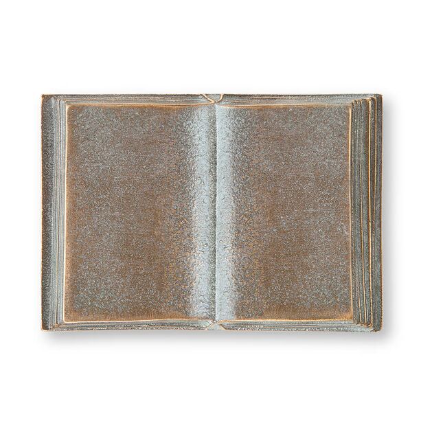 Gartenplastik Buch aus Bronze aufgeschlagen - Buch Bronze