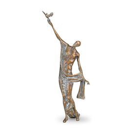 Bronzestatue mit Taube - limitierte Auflage - Sculptura...