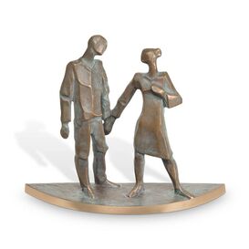 Mann und Frau als Gartenfigur - Bronze - Spaziergang