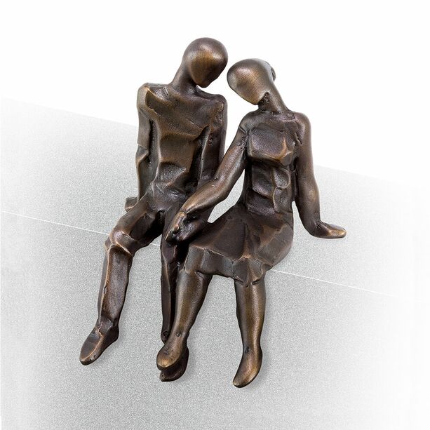 Gartenskulptur aus Bronze/Alu sitzendes Paar - Sculptura Daobus
