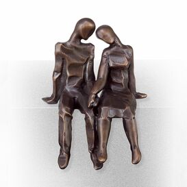 Gartenskulptur aus Bronze/Alu sitzendes Paar - Sculptura...