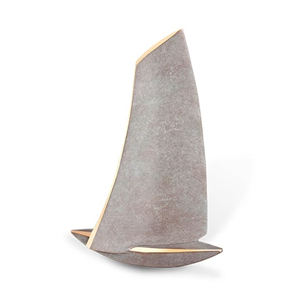 Gartenskulptur Boot aus Bronze für Podeste - Segelboot
