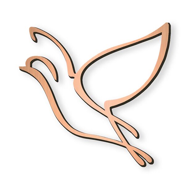 Kleine Wandfigur Taube als Symbol - Bronze - Symbol Taube