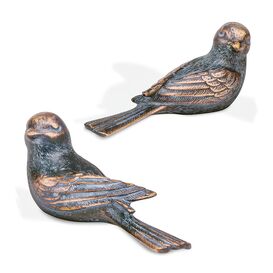 Vogelfiguren Set - Outdoor Deko aus Bronze - V�gel Pan / Bronze braun