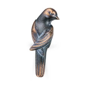 Metallfigur Vogel als Mauer Kantendeko - Vogel Vigo rechts / Bronze braun