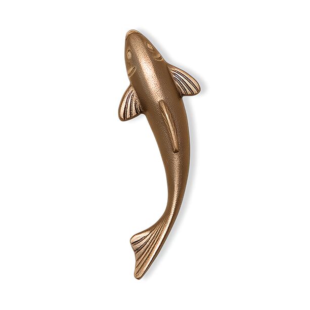 Fischskulptur aus Bronze oder Aluminium - Fisch Han links / Bronze braun
