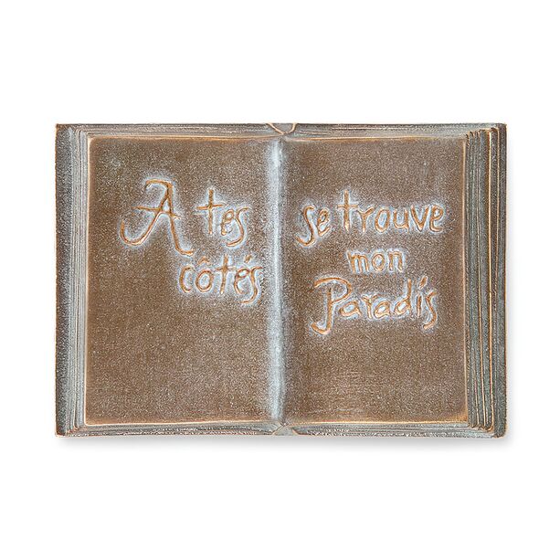 Buch aus Bronze mit franzsischer Inschrift - Buch Gallica / 10x7cm (HxBxT) / Bronze braun