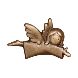 Kleine Wand Engelfigur aus Alu oder Bronze - Elomeel rechts / Bronze braun