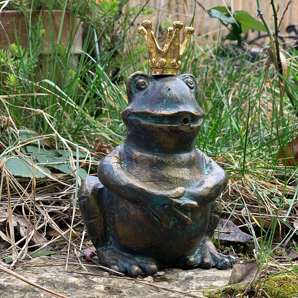 Bronzeskulptur Froschkönig als Wasserspeier - Froschkönig