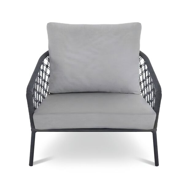 Grauer Sessel mit Aluminium und Sunbrellastoff - Loungesessel Amaros