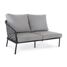 2-Sitzer Loungesofa mit Melange-Geflecht - grau - Couch...