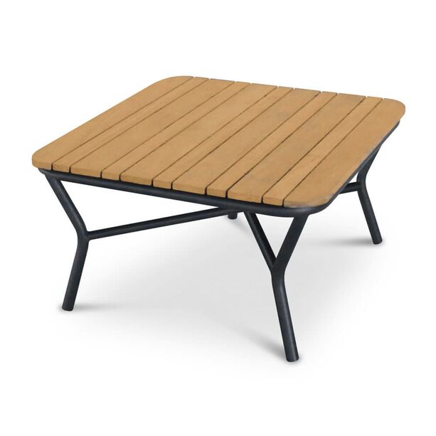 80cm Holz-Alu-Tisch für Loungeecke - quadratisch - Loungetisch Amaros