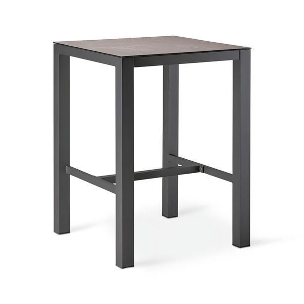 Hoher Bartisch 80x80cm aus HPL und Alu - schwarz - Spirabilis Bartisch