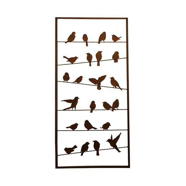 Paravent mit Vögeln aus Metall in Rost Optik - Avem Ferro