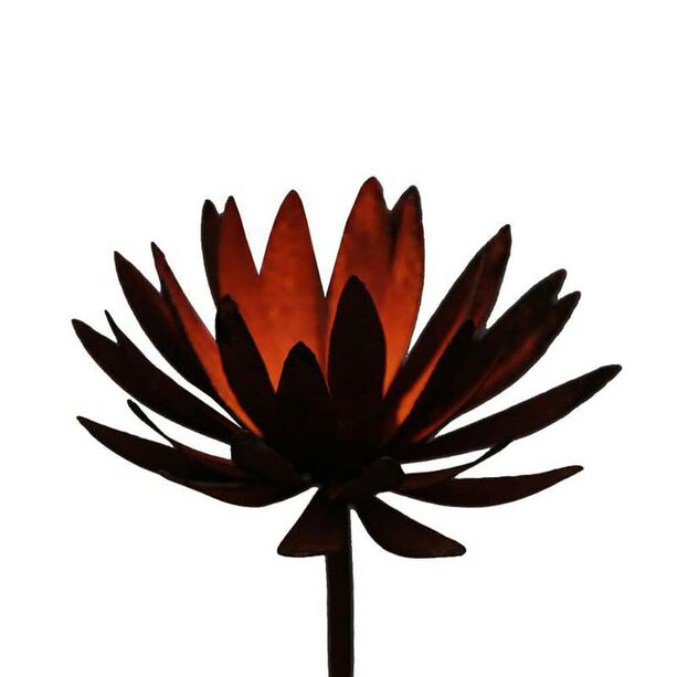 Gartendeko aus Metall in Rost Optik - Blume - Chrysantheme