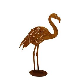 Flamingo aus Rost Metall als Gartendeko - Flamingo