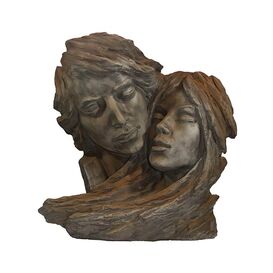 Romantische Paar-Steinfigur als Bste - Gesichterpaar