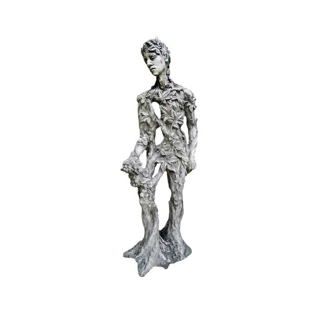 Stein Mannfigur im floralen Design - Knig der Natur / Antikgrau