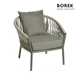 Stilvoller Gartensessel von Borek grau mit Polster -...