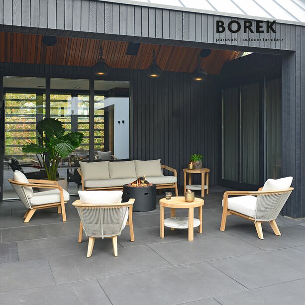 Loungeecke von Borek aus Teakholz und Rope - Gartengarnitur Chepri