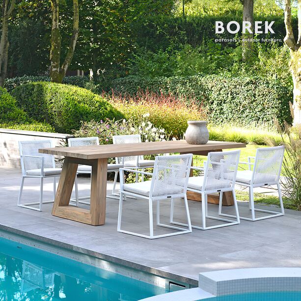 Weißer Gartenstuhl von Borek aus Alu/Ardenza - Lincoln Stuhl