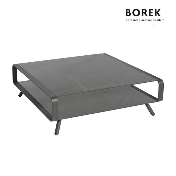 Loungetisch von Borek gro - anthrazit - aus Alu - Double O Loungetisch