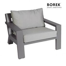 Komfortabler Sessel aus Alu mit Auflagen - Viking Loungesessel / Auflagen Anthrazit