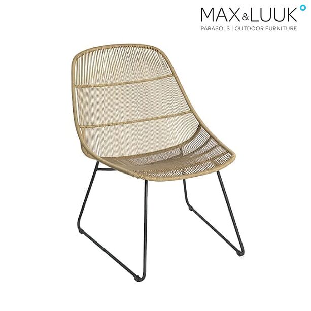 Breiter Outdoor-Stuhl mit Rope - beige - Loungestuhl Stef