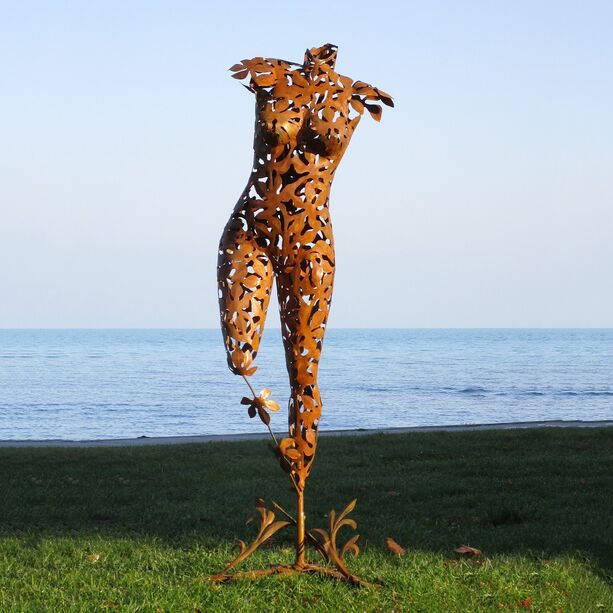 Metall Skulptur Frauen Torso - florales Design - Pannonia
