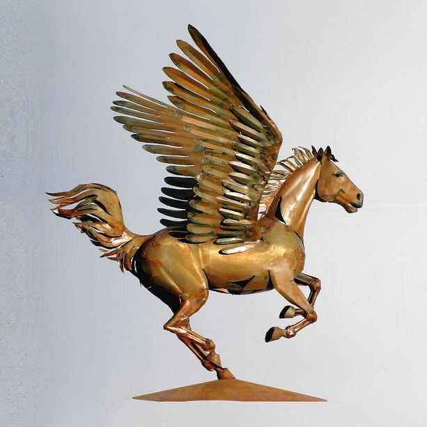 Pegasus Gartenfigur aus Rost Metall oder Edelstahl - Affulgetum