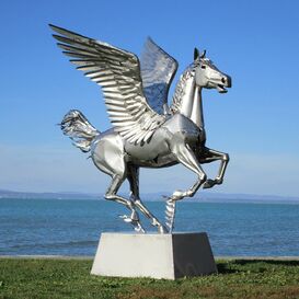 XXL Garten Skulptur Pegasus aus Rost Metall oder...