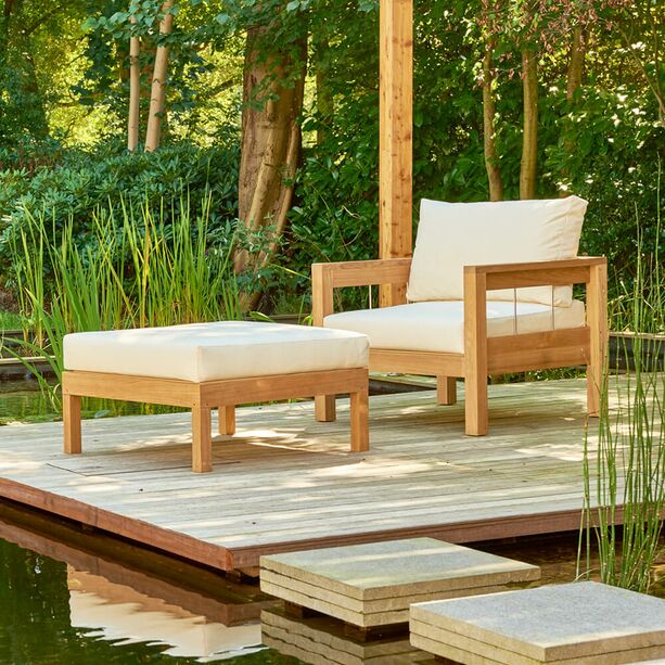 Nobeler Lounge-Sessel fr den Garten aus Teakholz - Lucy Lounge-Sessel