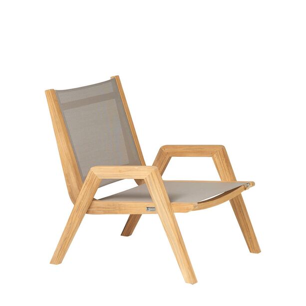 Bequemer Lounge-Sessel aus Teakholz fr den Garten - Harriett Loungechair / Taupe