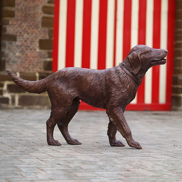 Lebensgroße Hundefigure aus Bronze - stehend - Labrador Pino
