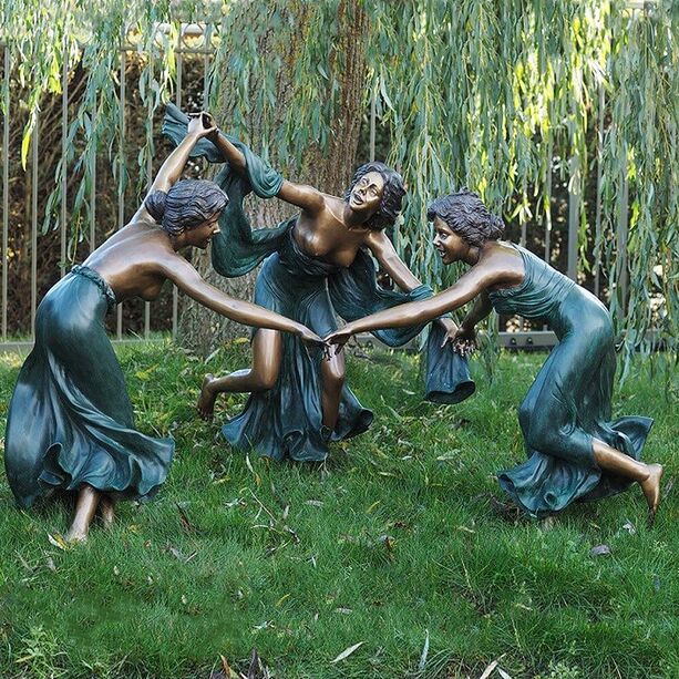 Bronzefrauen tanzend als Gartenskulptur - Tanzende Frauen