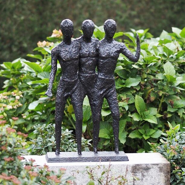 Bronze Dekoskulptur für den Garten - 3 Männer - Maskularo