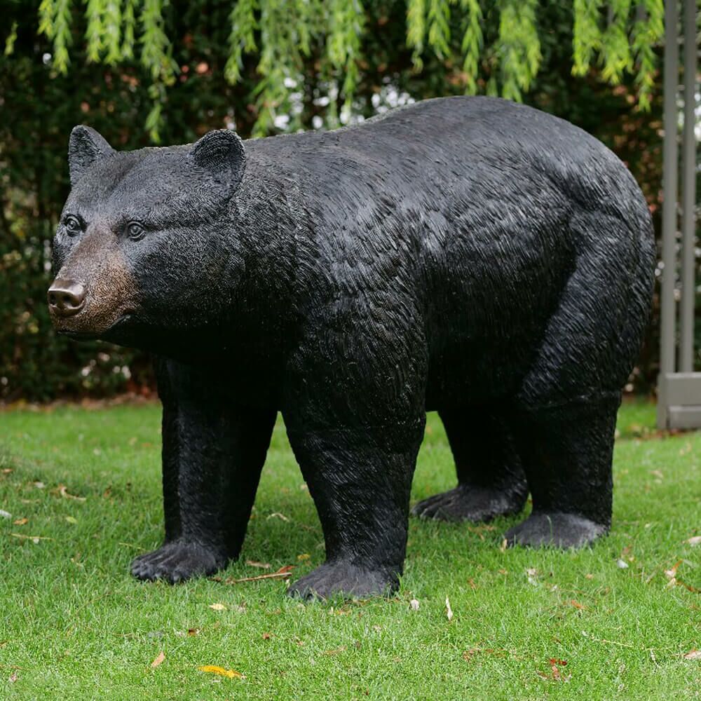 Image of Bronze Tierfigur für den Garten - Bärenskulptur - Bär Gruni