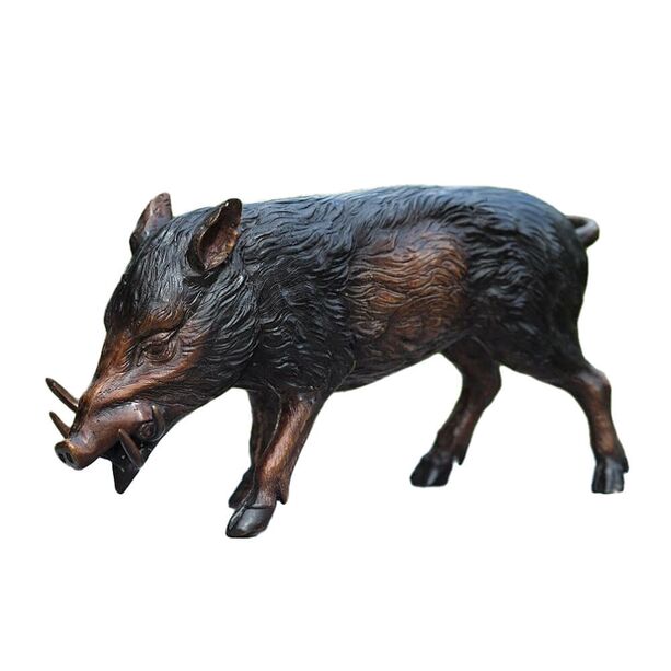 Wildschwein Frischling aus Bronze in Braun - Wildschwein Run