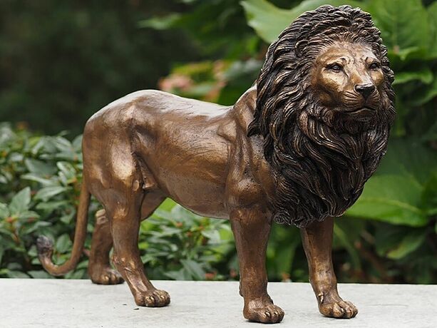 Garten Löwenfigur aus Bronze - männlich - Attur
